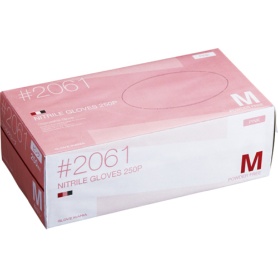 川西工業　ニトリル　使いきり手袋　粉なし　Ｍ　ピンク　＃２０６１　１箱（２５０枚）