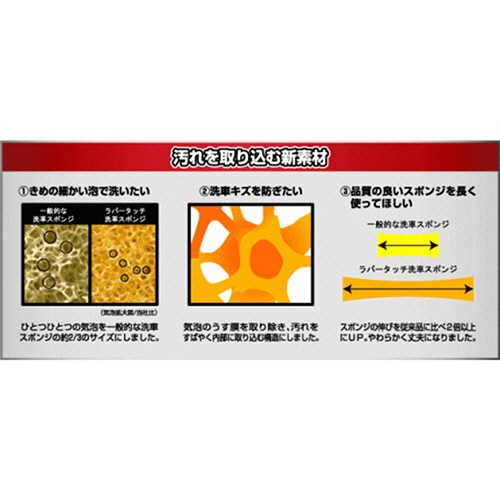 ワコー　ＳｐａＰｌｕｓ　ラバータッチ洗車スポンジ　ＣＳ－６２　１個4