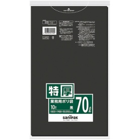 日本サニパック　ＬＡシリーズ　業務用ポリ袋　黒　７０Ｌ　特厚０．０５０ｍｍ　ＬＡ７２　１パック（１０枚）
