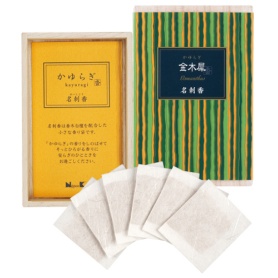 日本香堂　かゆらぎ　金木犀　名刺香　桐箱　１箱（６枚）