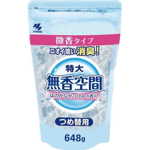 小林製薬　無香空間　ほのかなせっけんの香り　特大　つめ替用　６４８ｇ　１個1