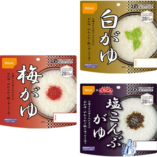尾西食品　尾西のアルファ米　おかゆ３種詰合せセット　ＫＦＸ３Ｘ１０　１ケース（３０食：各１０食）1