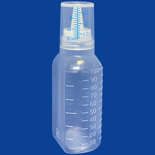 たのめーる】シンリョウ カップ付ボトル無地 100mL 1セット(140