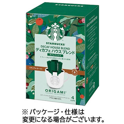 ネスレ　スターバックス　オリガミ　パーソナルドリップ　コーヒー　ディカフェ　ハウス　ブレンド　１箱（４袋）1