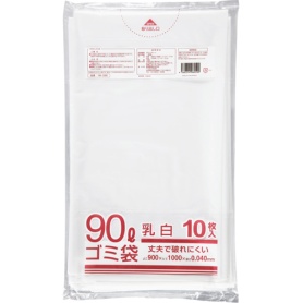クラフトマン　業務用乳白半透明　メタロセン配合厚手ゴミ袋　９０Ｌ　ＨＫ－０８６　１パック（１０枚）