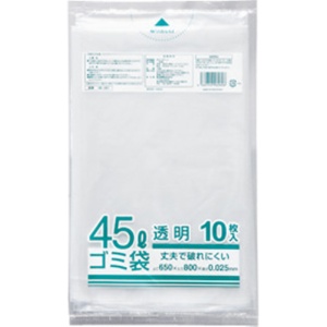 クラフトマン　業務用透明　メタロセン配合厚手ゴミ袋　４５Ｌ　ＨＫ－０８７　１パック（１０枚）1
