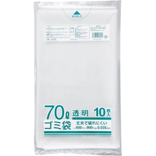 クラフトマン　業務用透明　メタロセン配合厚手ゴミ袋　７０Ｌ　ＨＫ－０８８　１パック（１０枚）1