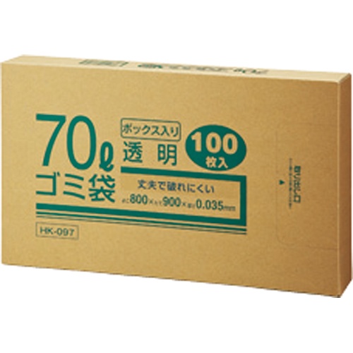 クラフトマン　業務用透明　メタロセン配合厚手ゴミ袋　７０Ｌ　ＢＯＸタイプ　ＨＫ－０９７　１箱（１００枚）1