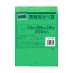 ＴＲＵＳＣＯ　小型緑色ポリ袋　０．０５×３４０×２３０ｍｍ　Ａ－２３３４Ｇ　１パック（２００枚）