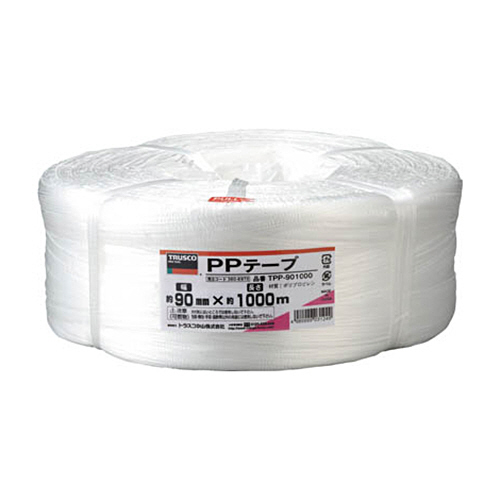 【クリックで詳細表示】TRUSCO PPテープ 90mm×1000m 白 TPP-901000 1巻 TPP-901000