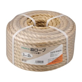 ＴＲＵＳＣＯ　麻ロープ　φ１２ｍｍ×３０ｍ　コイル巻　Ｒ－１２３０Ａ　１巻