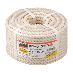 ＴＲＵＳＣＯ　綿ロープ　φ９ｍｍ×３０ｍコイル巻　Ｒ－９３０Ｍ　１巻1