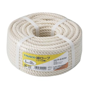 ＴＲＵＳＣＯ　綿ロープ　φ６ｍｍ×３０ｍ　コイル巻　Ｒ－６３０Ｍ　１巻1