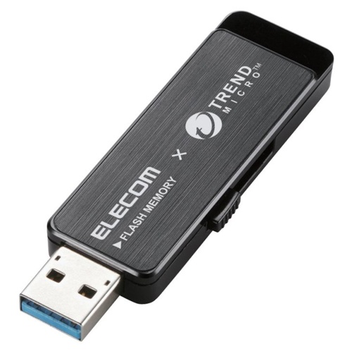 エレコム　ウイルス対策ＵＳＢ３.０メモリ（Ｔｒｅｎｄ　Ｍｉｃｒｏ）　８ＧＢ　ブラック　ＭＦ－ＴＲＵ３０８ＧＢＫ　１個2