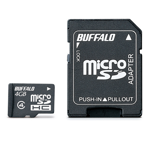 【クリックで詳細表示】バッファロー microSDHCカード 4GB Class4 防水仕様 SDHC変換アダプター付 RMSD-BS4GAB 1枚 RMSD-BS4GAB