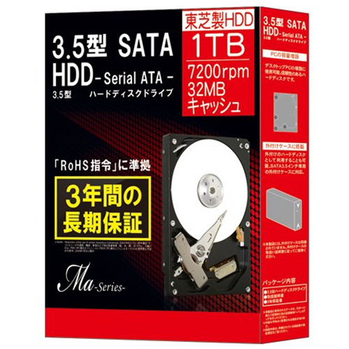 たのめーる】Field3 東芝製3.5型SATA 内蔵HDD 1.0TB DT01ACA100BOX 1台 