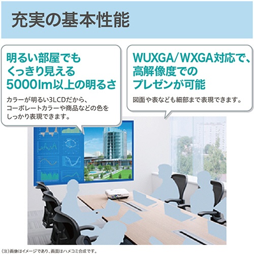 エプソン　ビジネスプロジェクター　ＷＸＧＡ　５０００ルーメン　ＥＢ－２１５５Ｗ　１台2