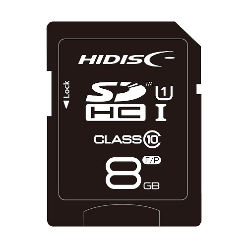 ハイディスク　ＳＤＨＣカード　８ＧＢ　ｃｌａｓｓ１０　ＵＨＳ-Ｉ対応　ＨＤＳＤＨ８ＧＣＬ１０ＵＩＪＰ３　１枚1
