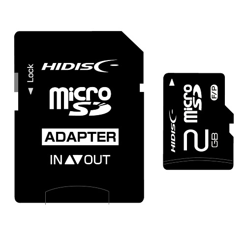 ハイディスク　ｍｉｃｒｏＳＤカード　２ＧＢ　ＳＤ変換アダプター付き　ＨＤＭＣＳＤ２ＧＣＬＪＰ３　１枚1