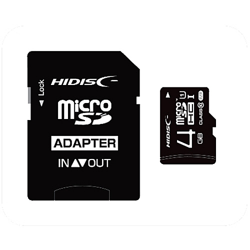 【クリックでお店のこの商品のページへ】ハイディスク microSDHCカード 4GB class10 UHS-I対応 SD変換アダプター付き HDMCSDH4GCL10UIJP3 1枚 HDMCSDH4GCL10UIJP3