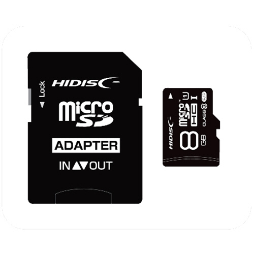 【クリックで詳細表示】ハイディスク microSDHCカード 8GB class10 UHS-I対応 SD変換アダプター付き HDMCSDH8GCL10UIJP3 1枚 HDMCSDH8GCL10UIJP3