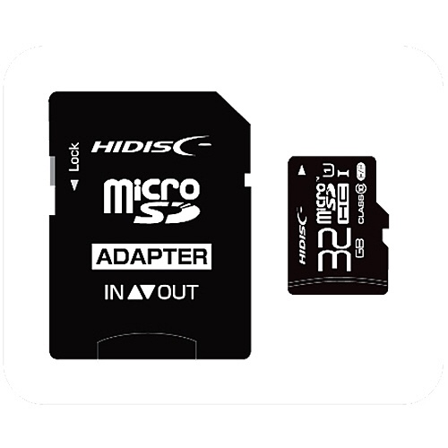 ハイディスク　ｍｉｃｒｏＳＤＨＣカード　３２ＧＢ　ｃｌａｓｓ１０　ＵＨＳ-Ｉ対応　ＳＤ変換アダプター付き　ＨＤＭＣＳＤＨ３２ＧＣＬ１０ＵＩＪＰ３　１枚1