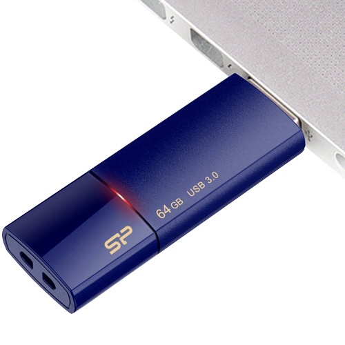 シリコンパワー　ＵＳＢ３．０　スライド式フラッシュメモリ　６４ＧＢ　ネイビー　ＳＰ０６４ＧＢＵＦ３Ｂ０５Ｖ１Ｄ　１個4