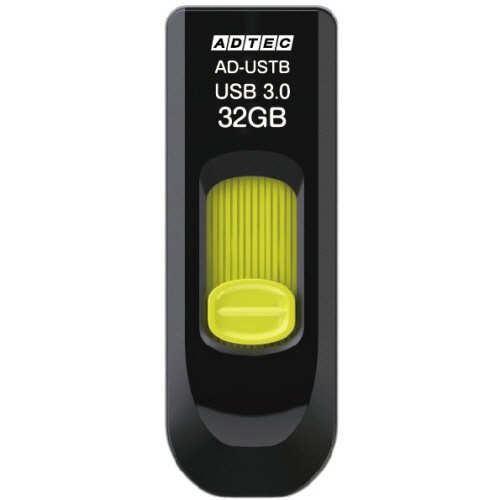 アドテック　ＵＳＢ３．０　スライド式フラッシュメモリ　３２ＧＢ　ブラック＆イエロー　ＡＤ－ＵＳＴＢ３２Ｇ－Ｕ３Ｒ　１個1