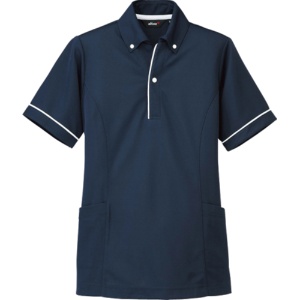 アイトス　サイドポケット半袖ポロシャツ（男女兼用）　二重編みニット　ネイビー　Ｍサイズ　ＡＺ－７６６８－００８－Ｍ　１着1