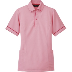 アイトス　サイドポケット半袖ポロシャツ（男女兼用）　二重編みニット　ピンク　Ｓサイズ　ＡＺ－７６６８－１６０－Ｓ　１着