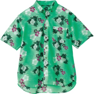 アイトス　ボタンダウンアロハシャツ（カジーマ）（男女兼用）　シーティング　グリーン　Ｓサイズ　ＡＺ－５６１１０－０１５－Ｓ　１着1
