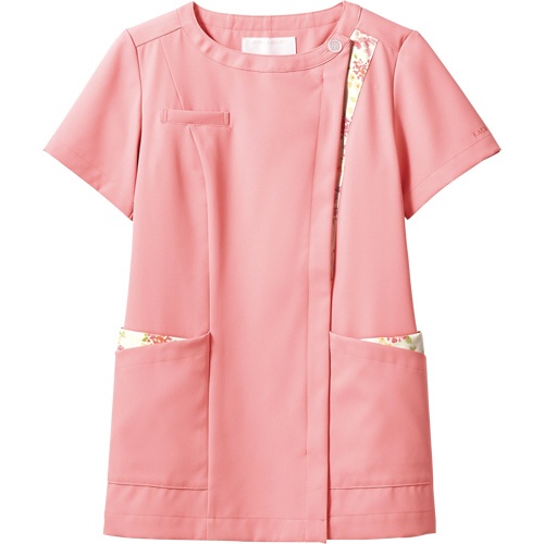 住商モンブラン　ＬＡＵＲＡ　ＡＳＨＬＥＹ　ナースジャケット（半袖）　ローズ×アメリピンク　Ｓサイズ　ＬＷ６０１－６２－Ｓ　１着1