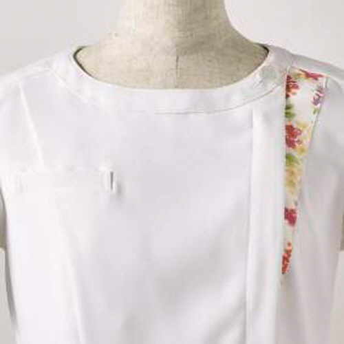 住商モンブラン　ＬＡＵＲＡ　ＡＳＨＬＥＹ　ナースジャケット（半袖）　ローズ×アメリピンク　Ｌサイズ　ＬＷ６０１－６２－Ｌ　１着2