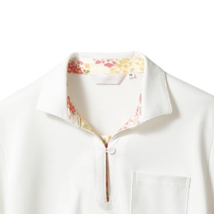 住商モンブラン　ＬＡＵＲＡ　ＡＳＨＬＥＹ　レディースニットシャツ（半袖）　オフホワイト×アメリピンク　Ｓサイズ　ＬＷ２０３－１２－Ｓ　１着2
