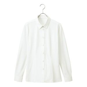 チクマ　長袖シャツ　ドットニット　白　５号　ＡＲ１４８６－１－５　１着1