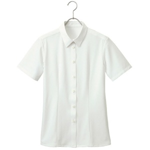 チクマ　半袖シャツ　ドットニット　白　５号　ＡＲ１６８６－１－５　１着1