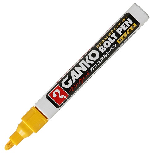 寺西化学　高力ボルト用ラインマーカー　マジックインキ　ガンコボルトペン　パック入　黄　ＭＫＯＢＰ－Ｔ５　１本2