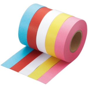 トーヨー　紙テープ　幅１８ｍｍ　５色　１１３５０５　１パック（５巻）2