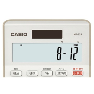 カシオ　余り計算電卓　１２桁　ミニジャストタイプ　ベージュ　ＭＰ－１２Ｒ－ＢＥ－Ｎ　１台3