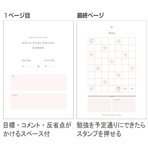 サンスター文具　スタディープランノートＢ５　２週間　みおりんＳｔｕｄｙ　Ｔｉｍｅ　ピンク　Ｓ２６３８５４１　１冊4