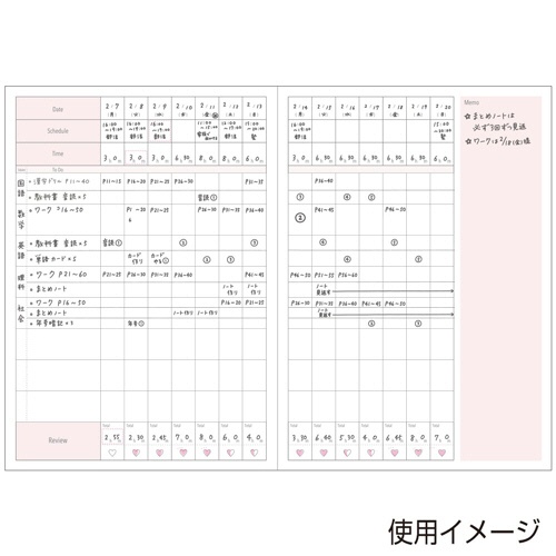 サンスター文具　スタディープランノートＢ５　２週間　みおりんＳｔｕｄｙ　Ｔｉｍｅ　ピンク　Ｓ２６３８５４１　１冊7