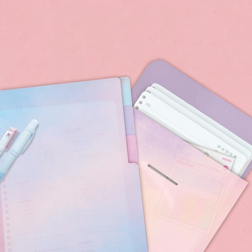 サンスター文具　クリアファイル３Ｐポケット付　みおりんＳｔｕｄｙ　Ｔｉｍｅ　ピンク　Ｓ２１３４５８６　１冊4