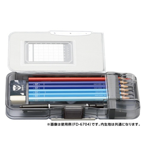 ソニック　ブレイブうかサポ両面筆入　スリムタイプ　ひと目でえんぴつチェック　ブラック　ＦＤ－６７０４－Ｄ　１個3