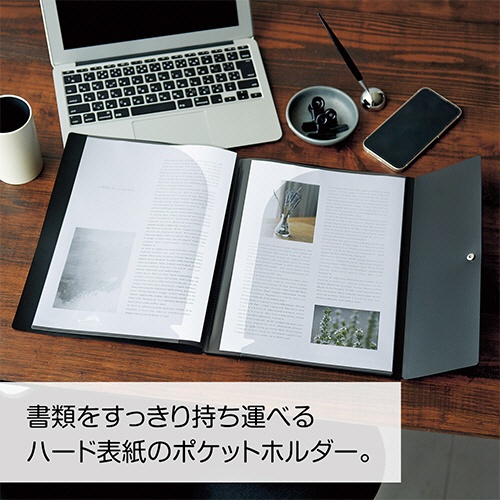 リヒトラブ　Ｎｏｉｒ×ｎｏｉｒ　ポケットホルダー　Ａ４タテ　１０ポケット　Ｆ－５９０７　１冊2