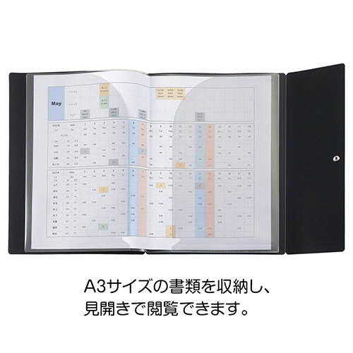 リヒトラブ　Ｎｏｉｒ×ｎｏｉｒ　ポケットホルダー　Ａ４タテ　１０ポケット　Ｆ－５９０７　１冊3