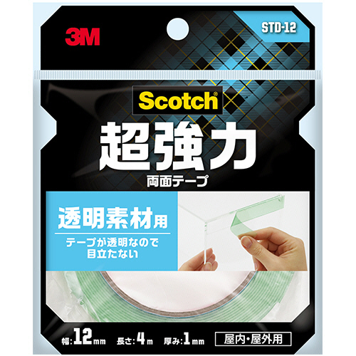 たのめーる】3M スコッチ 超強力両面テープ 透明素材用 12mm×4m たのめーる】3M スコッチ 超強力両面テープ 透明素材用 12mm×4m