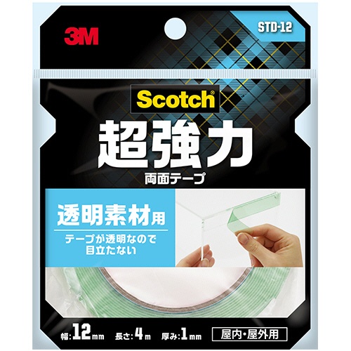 ３Ｍ　スコッチ　超強力両面テープ　透明素材用　１２ｍｍ×４ｍ　ＳＴＤ－１２　１巻1