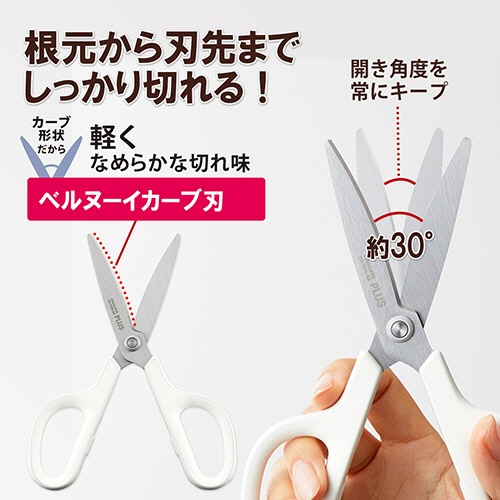 プラス　フィットカットカーブ　スタンダード　抗菌グリップ　刃渡り６５ｍｍ　ホワイト　ＳＣ－１７５Ｓ－ＡＢ　ＷＨ　１本4