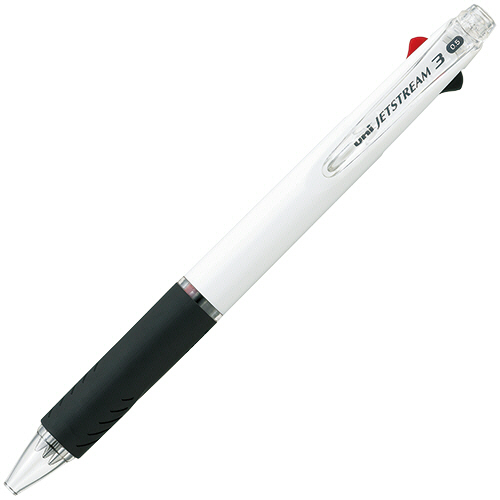 【クリックでお店のこの商品のページへ】三菱鉛筆 ジェットストリーム 3色ボールペン 0.5mm (軸色：白) SXE340005.1 1本 SXE340005.1