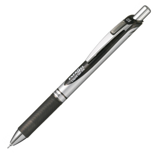 ぺんてる　ゲルインクボールペン　ノック式エナージェル　０.５ｍｍ　黒　（軸色　シルバー）　ＢＬＮ７５Ｚ－Ａ　１本1